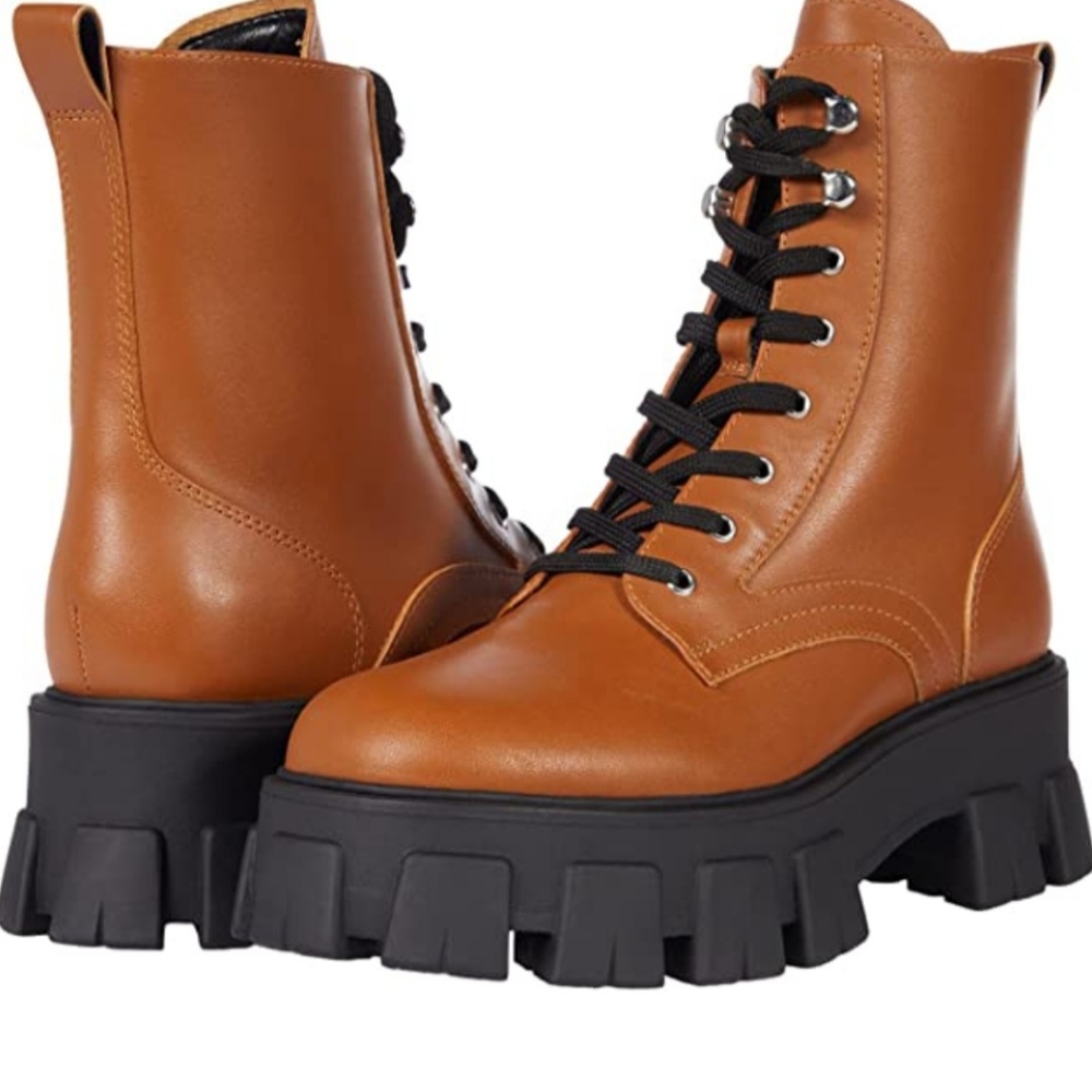 Marc fisher LTD combat boots medium natural size 6